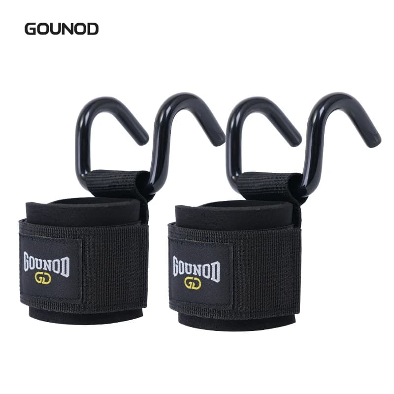 Gancio per sollevamento pesi antiscivolo da 2 pezzi, coppia di cinghie per sollevamento pesi, stacco, mento, pull up e esercizio, fitness, gancio per allenamento