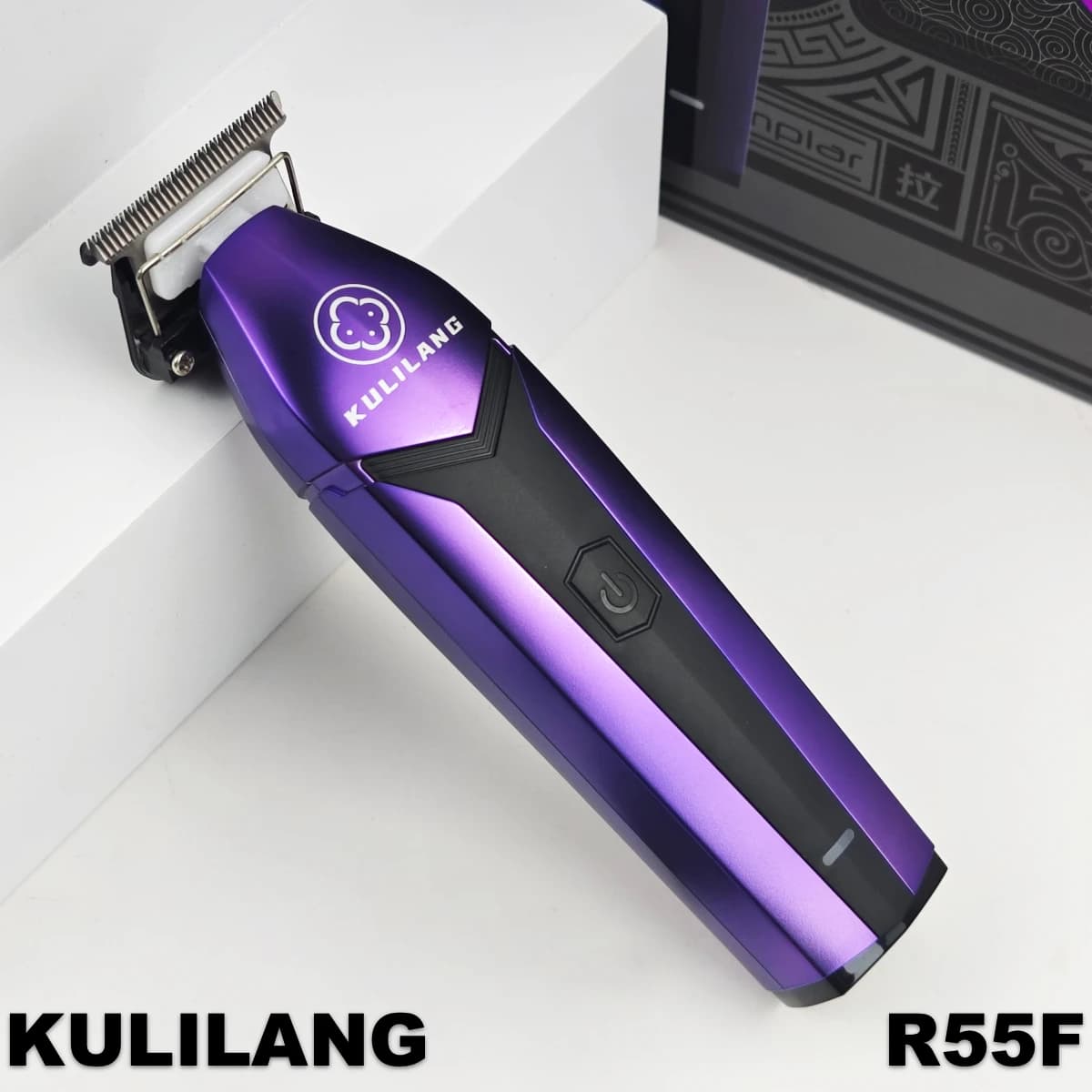 R55F Purple Electric Haircut Professional 7200RPM Adjustable 0 Step GTX Lama Barbiere Hairdresser KULILANG Madeshow