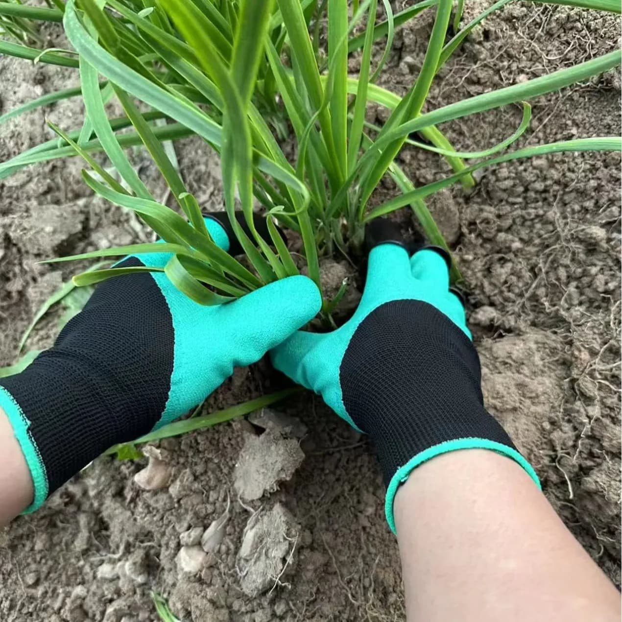 Guanti da Giardinaggio con Artigli, Guanti da Scavo per Orto e Fiori, Guanti Protettivi in Lattice Resistenti alle Punture