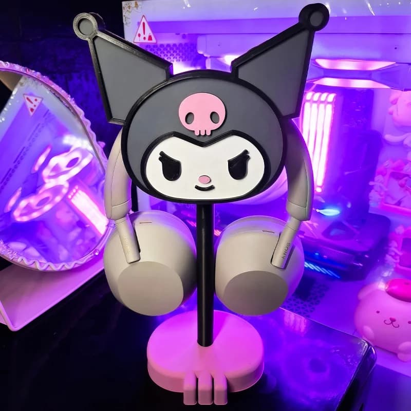 New Nice Headphone Holder Hello Kitty and Kuromi - Play Headphone Holder, Kawaii desk decoration for girls, perfect birthday present