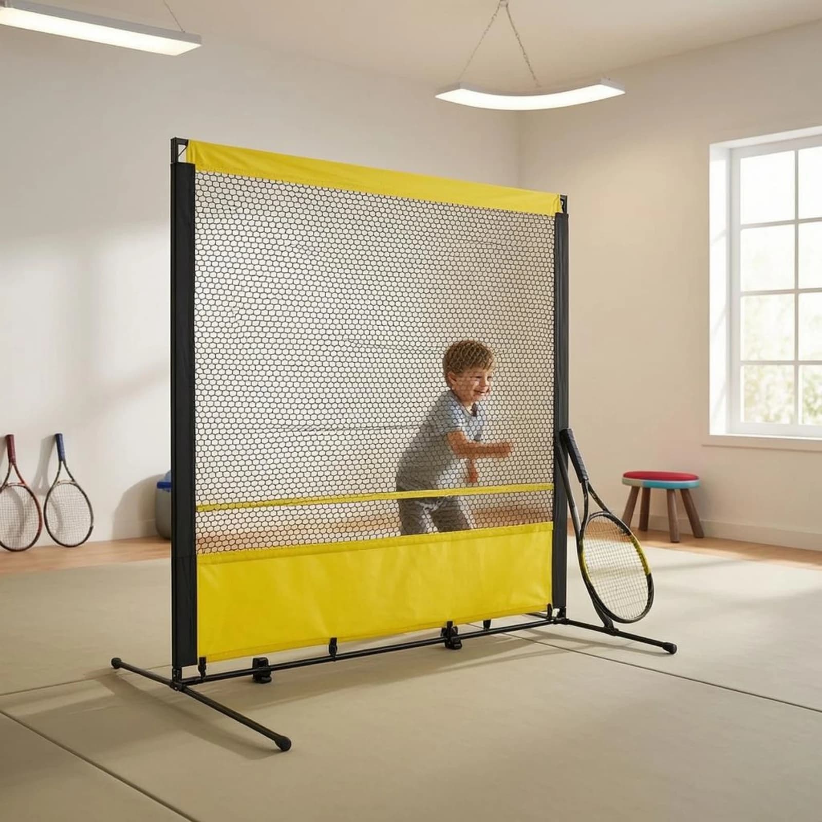 Tennis Rebound Net Polyester Tennis Practice Net Athletic Equipment Easy Assembly Consistent Ball Return
