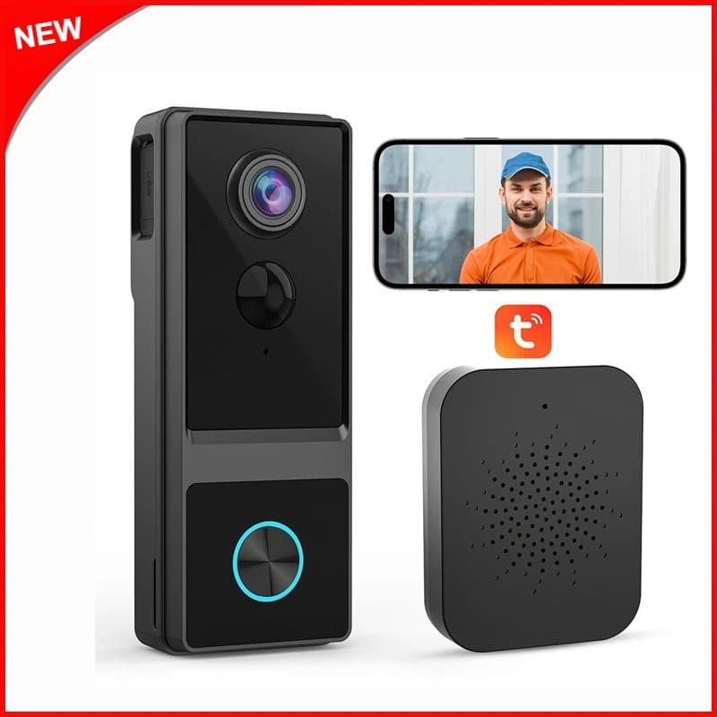 Campanello Video WiFi 1080P con Telecamera, Audio Bidirezionale, Rilevamento Movimento, Visione Notturna e Archiviazione Cloud per Casa