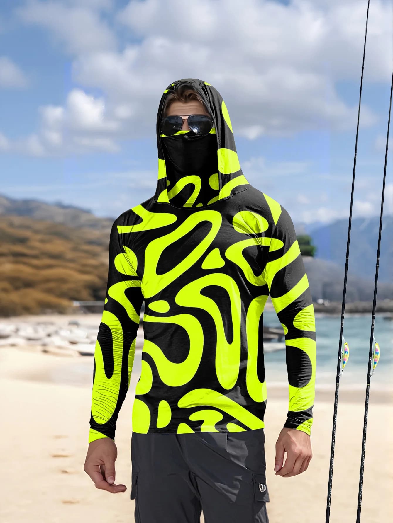 Camicia a maniche lunghe da uomo nuovo stile estate 2026 con stampa 3D per abbigliamento sportivo e casual, comoda e morbida
