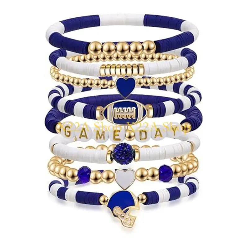 Braccialetti con ciondoli sportivi intercambiabili unici 7 colori vivaci, lavorazione in argilla morbida per l'uso quotidiano