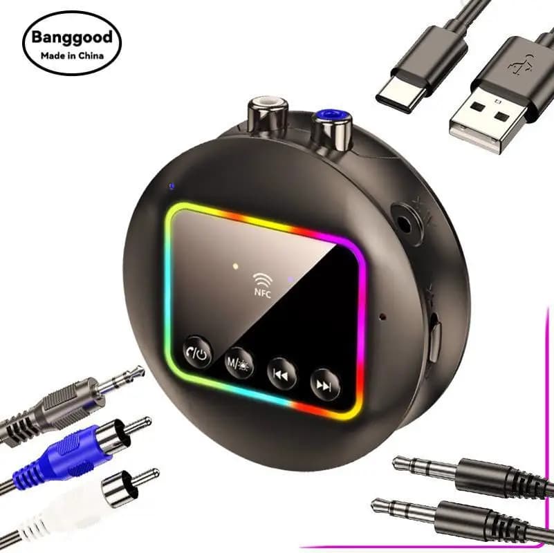 Ricevitore e Trasmettitore Bluetooth NFC 2-in-1 GT77, Amplificatore Audio per Auto, Convertitore Audio TV