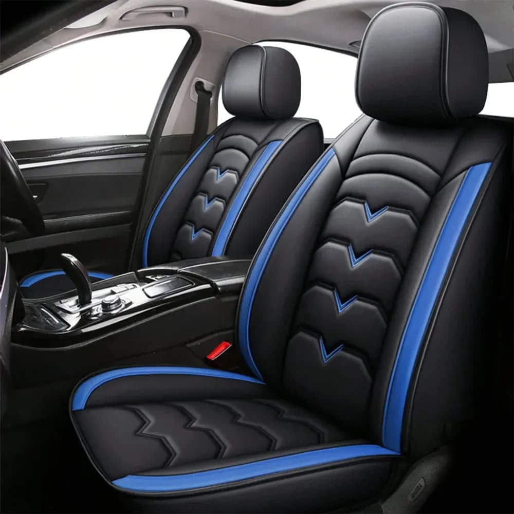 Coprisedili auto in similpelle, set completo di 5 coprisedili, protezione impermeabile per sedili anteriori e posteriori, adattamento universale per la maggior parte delle auto, T