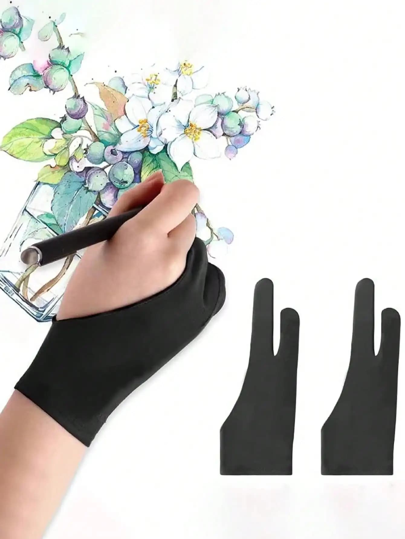 1 guanto anti-tocco a doppio dito per pittura, per mano sinistra o destra, per computer tablet. Utilizzato in classe, all'aperto, per dipingere alle feste. Articoli per il Ritorno a Scuola.