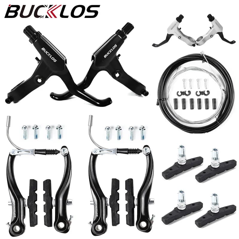 BUCKLOS Freni per cerchioni per bicicletta Lega di alluminio Pull lineare Bici da strada Pinza freno a V con pastiglie freno Set freno a V per ciclismo da crociera