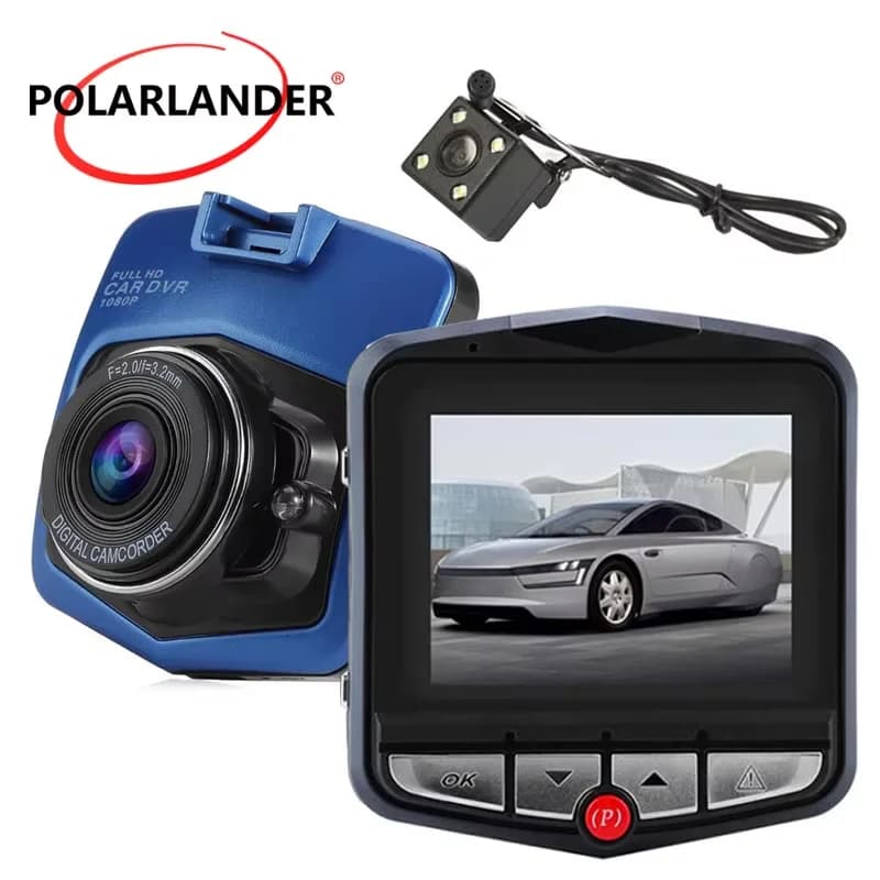 Videocamera DVR per auto Videocamera Full HD Registratore Registratore Visione notturna Dash Cam Videocamera doppia lente con telecamera posteriore
