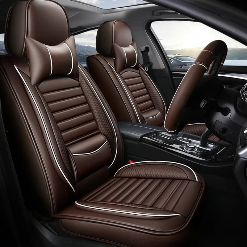 Set completo di coprisedili per auto di lusso per Volkswagen Passat b5 polo VW golf jetta Cuscino del sedile in pelle Accessori interni protettivi