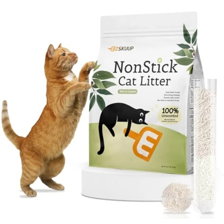 Non-Stick Ultra Clumping Tofu Cat Litter with Tapioca, Odor Control Low Tracking Kitty Litter Pellets, Plant-Base Natural Ingre