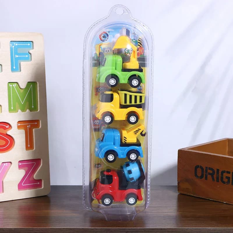 4 pz/set Mini Modello di Auto Giocattolo Simulazione Veicolo da Costruzione Del Fumetto Tirare Indietro Auto Giocattoli Regalo Educativo Per I Bambini Delle Ragazze Dei Ragazzi