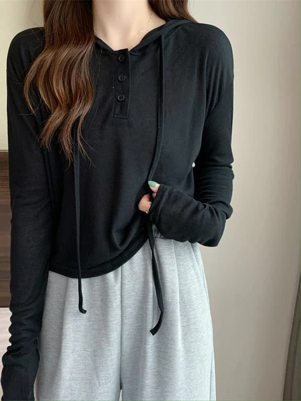 Loose Women's Summer New Style Sun Protection T-shirt Hooded Versatile Top Casual Design Outdoor Sportswear Short Sleeve