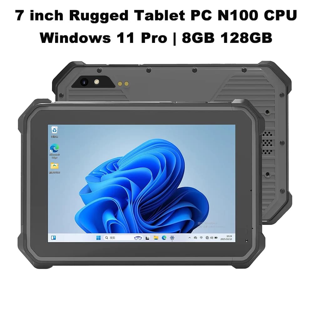 Tablet Industriale Robusto con Windows 11 Pro, Intel N100, 8GB RAM, 128GB SSD, IP67 Impermeabile, 500 nit di Luminosità, IPS, WiFi 6, BT5.1