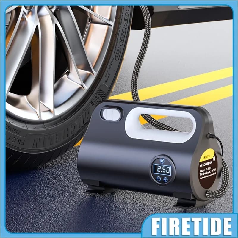 Portable Car Tire Inflator 12V DC Digital Air Compressor 150PSI 80W Auto Stop Air Pump with LED Light for Cars,Bikes,Motorcycles