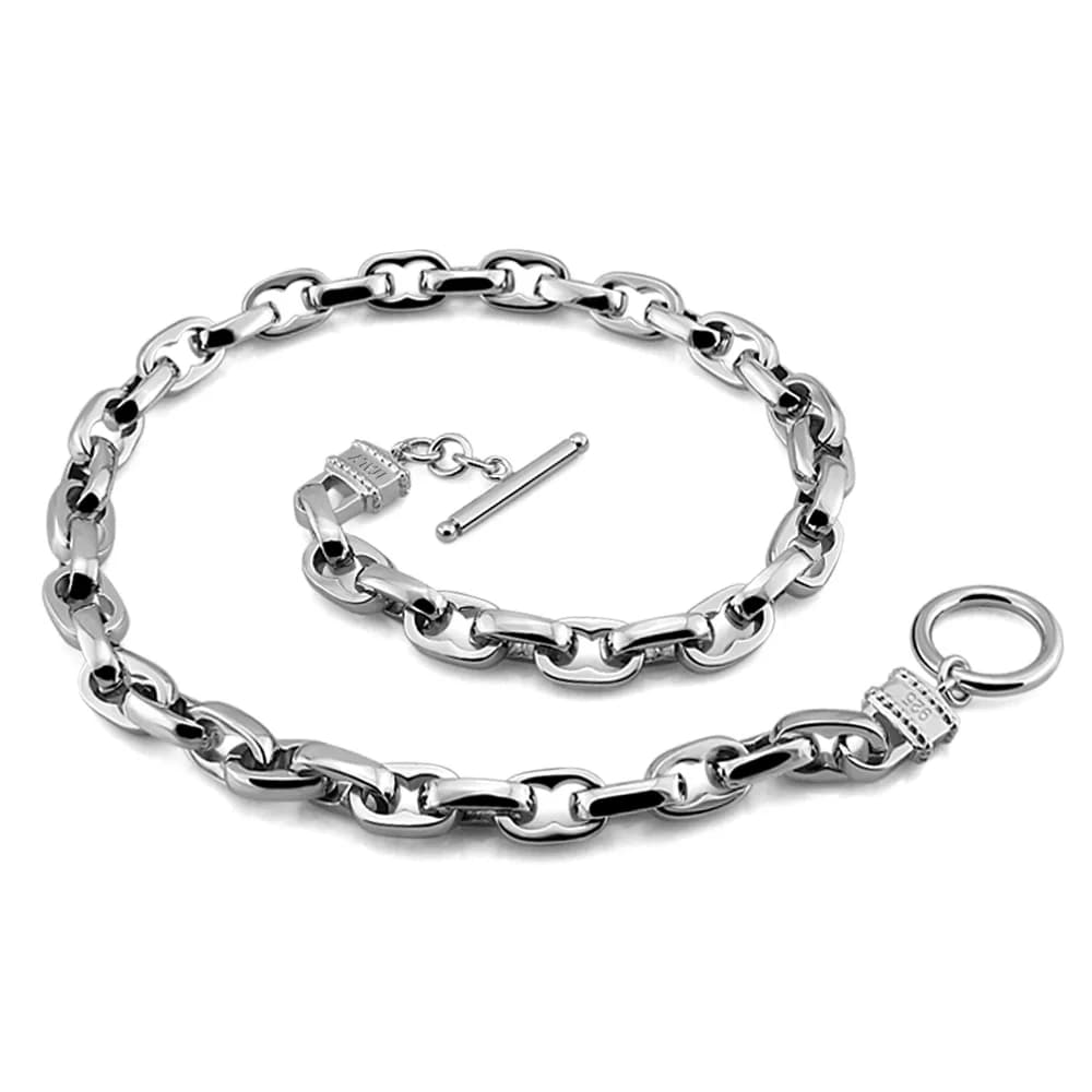 Temperamento Collana a catena a maglia cubana in argento sterling 925 Gioielli Hip Hop per uomo Girocollo a catena con lucchetto rotondo da 9 mm Regalo alla moda