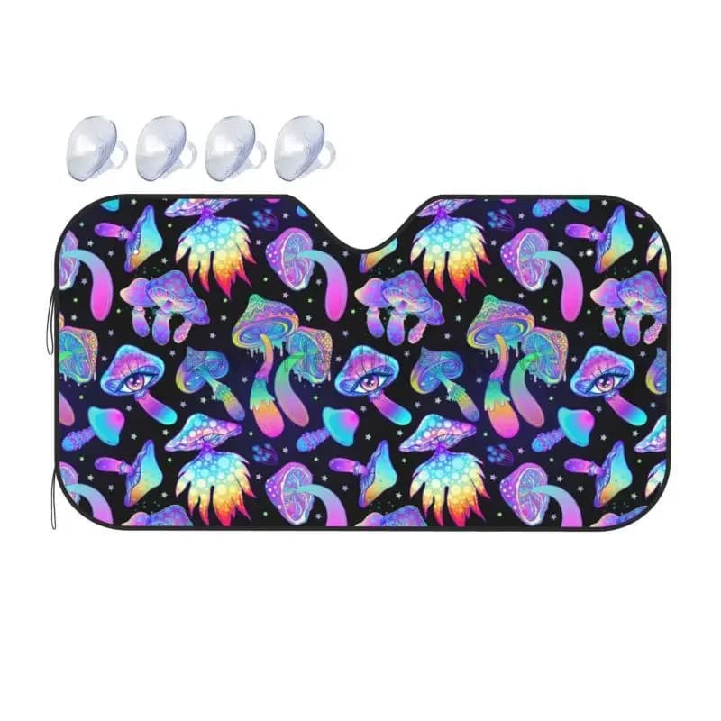 Parabrezza Parasole Hippie Boho Funghi magici Visiera parasole per auto Blocchi Raggi UV Protezione termica Pieghevole Protezione solare