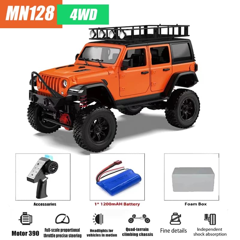MN128 Auto RC 1/12 4WD Modello MN RTR 2.4G Telecomando Auto Fuoristrada con Luci LED 35min di Autonomia Giocattolo RC Come Regalo per Bambini