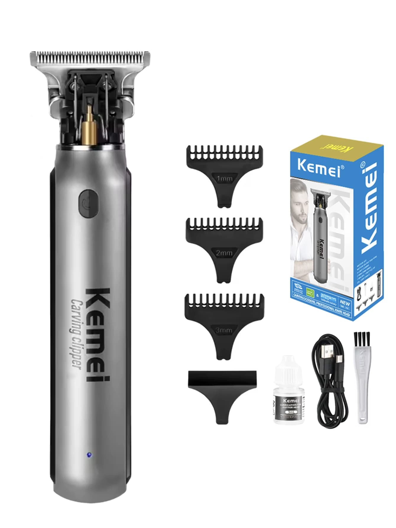 USB Charging Wireless Haircuts with Blade Zero Kemei KM-1757 Haircuts Head Cava Barbie Machine for cutting hair