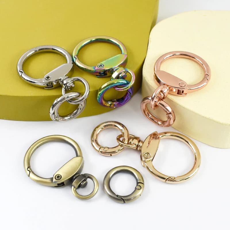 2/5Sets 23mm Metal Buckles for Bag Strap Keychain O Ring Buckle Swivel Snap Hook Pet Collar Clasp Loop DIY Hardwarwe Accessories