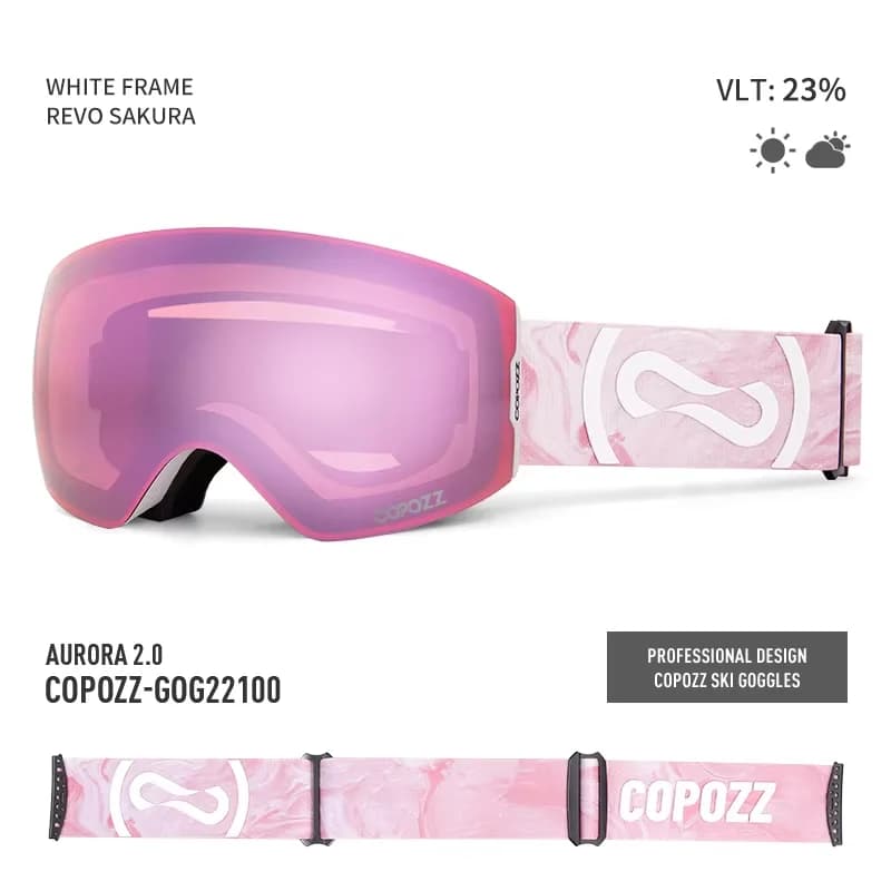 COPOZZ Occhiali da sci invernali Protezione UV400 Occhiali antiappannamento Custodia per lenti trasparente per adulti Occhiali da snowboard Uomo Donna