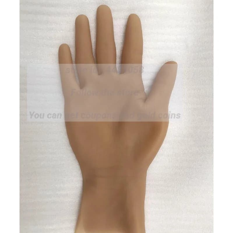 Guanti da manichino unisex Tpe da 1 pezzo, oggetti di scena protesici magici, gioielli in silicone, cosmetologia medica, D361, 26 cm, colore grano