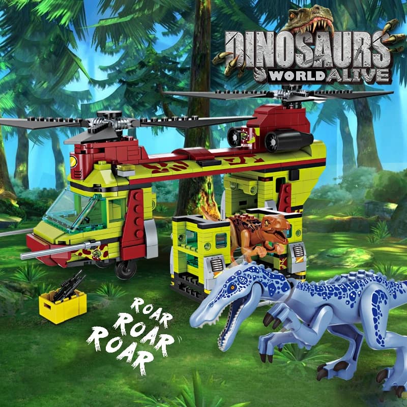 Moc Jurassic Dinosaur Ship Toys Building Block Fuga dall'oceano Mosasaurus Assemblaggio Mattoni Set educativi Regali per bambini