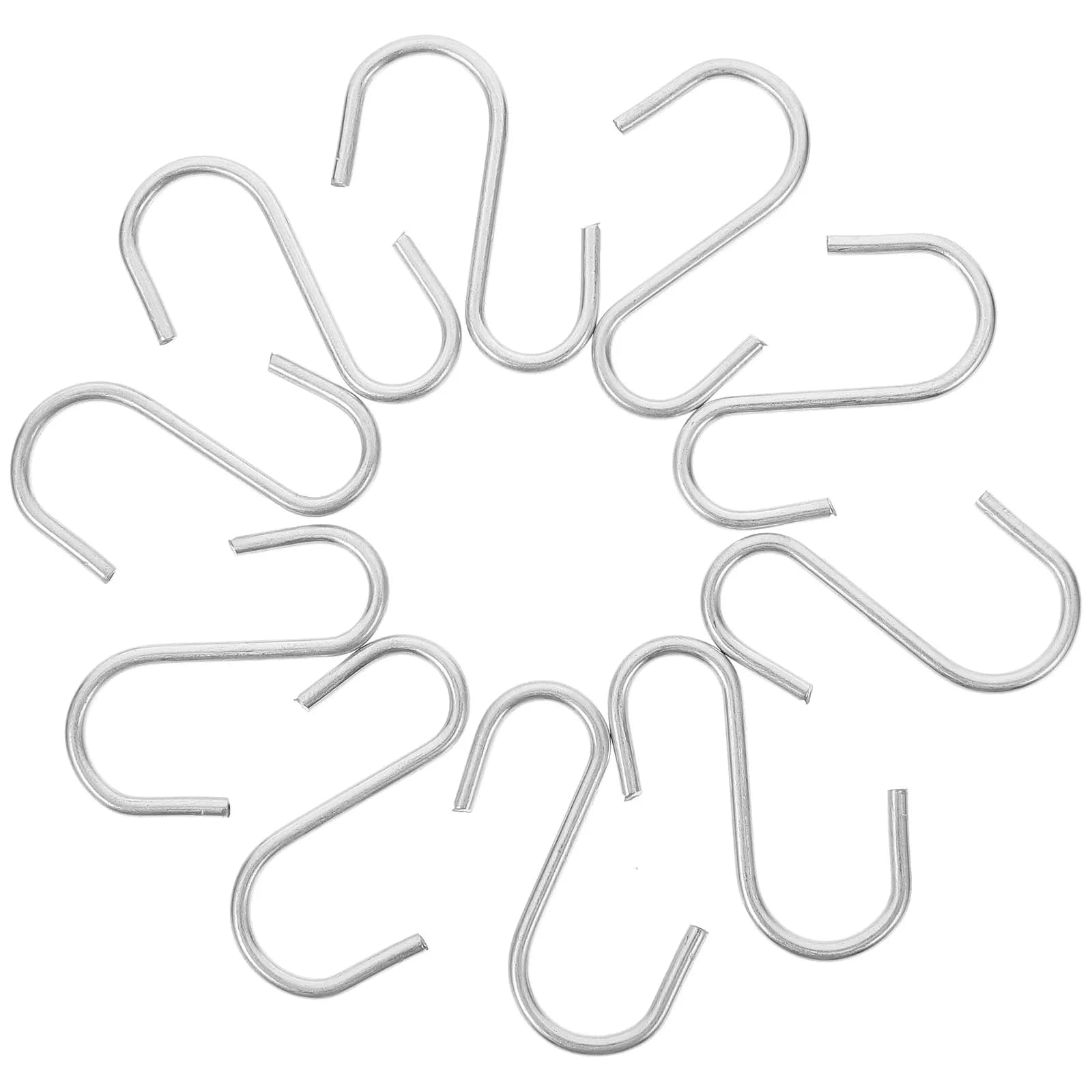 10Pcs S Shape Heavy Duty Zinc Plating Hooks Kitchen Hanging Pothook Spoon Hangers Over Door Closet Clothes Rack