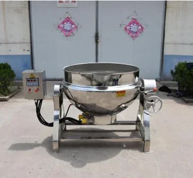 Bollitore da cucina con rivestimento elettrico a vapore industriale da 100 litri Bollitore con giacca per miscelatore con agitatore