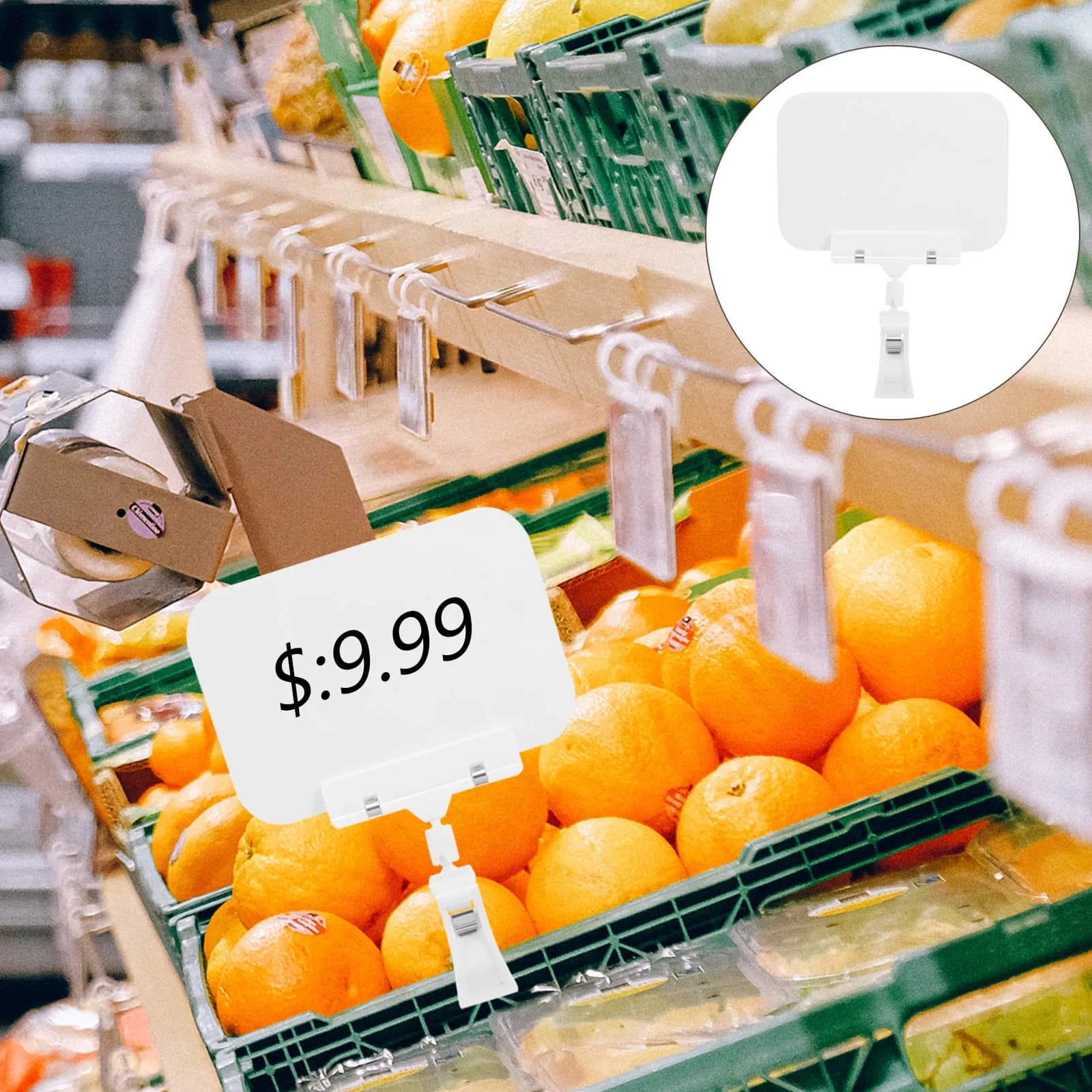 10 Pezzi Porta Etichette in Plastica Impermeabili, Clip per Esposizione Prezzi, Supporto per Etichette di Merci per Negozi al Dettaglio e Supermercati