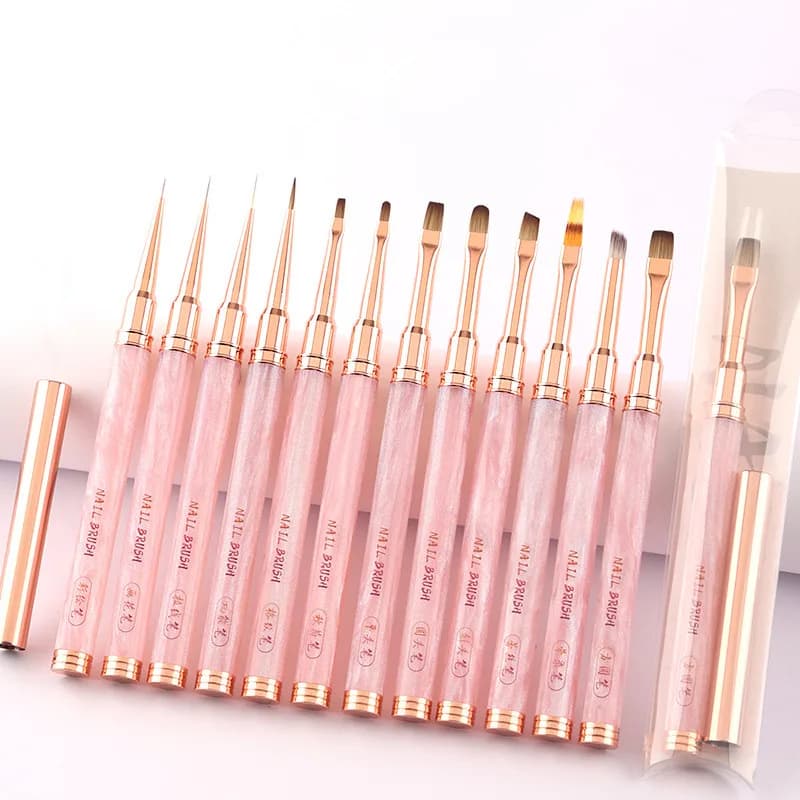 Pink Acrylic Nail Brush Gel Brush for manicure UV Gel Extension Pen Acrylic Gel Nail Polish Painting Drawing Brush Liner