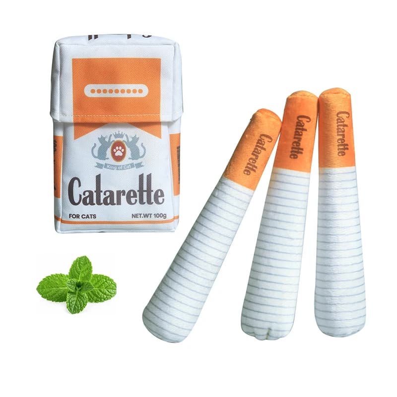New Catnip Cigarette Cat Teaser Stick Self-play Cat Chew Toy Dental Cleaning Catnip Toy For Boredom Relief & Teeth Grooming