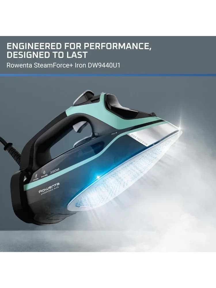 Ferro da stiro a vapore con piastra in acciaio inossidabile con buona forza di vapore per vestiti 400 fori per microsteam 1800 Watt Stiratura, vaporiera per tessuti
