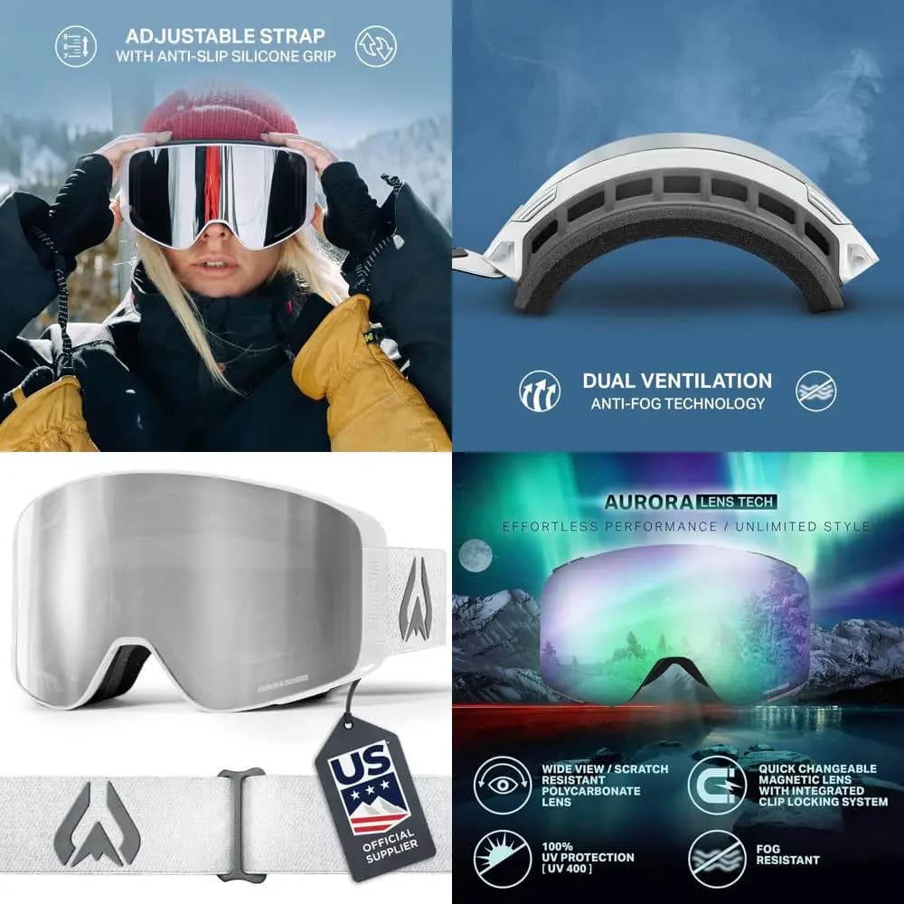 Occhiali da sci unisex sopra gli occhiali con occhiali da snowboard antiappannamento e resistenti ai graffi - Partner ufficiale della squadra di sci statunitense - 100%
