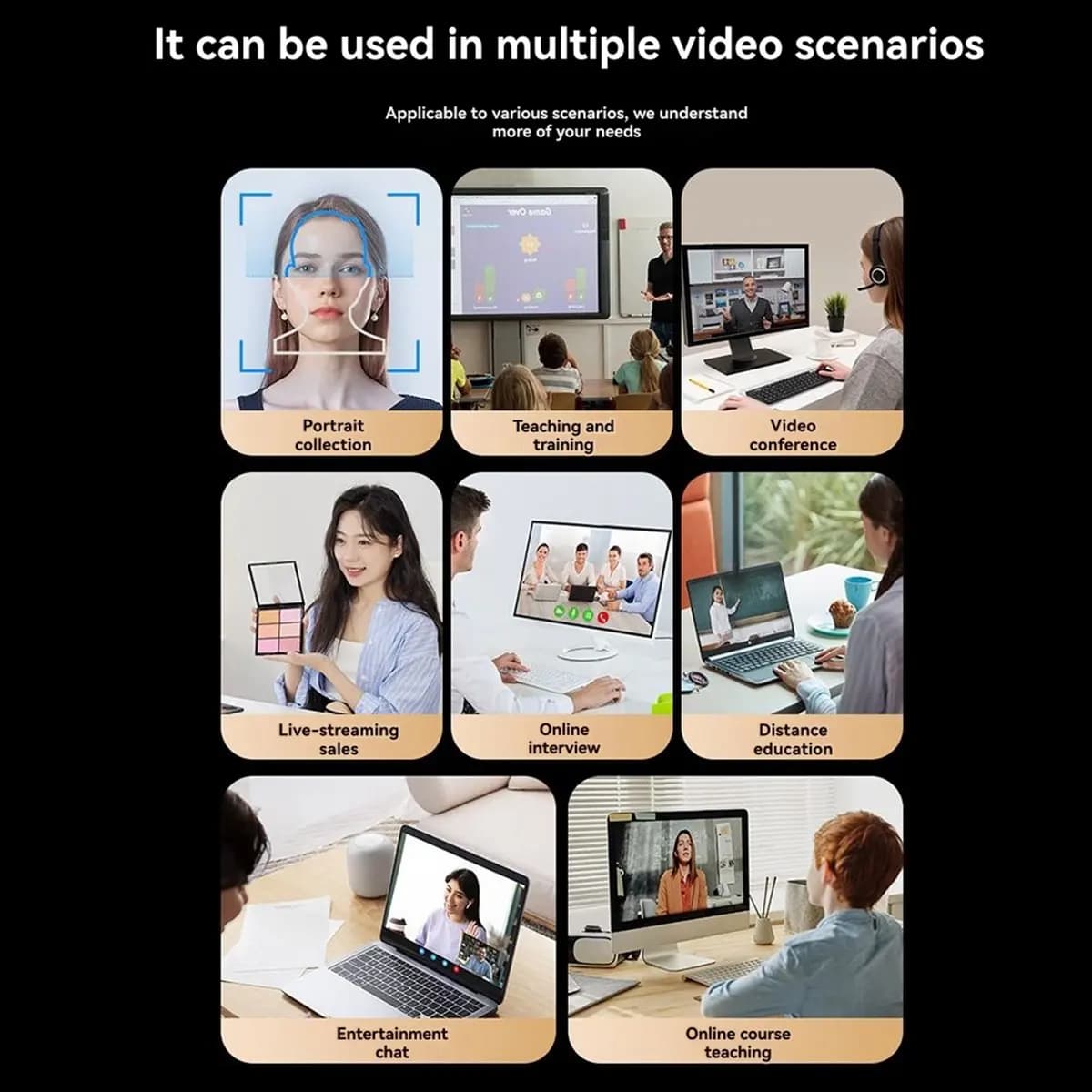 Stable USB HD Webcam with double microphones for laptop Computer Web Camera Zoom Video calls USB Webcam 2K