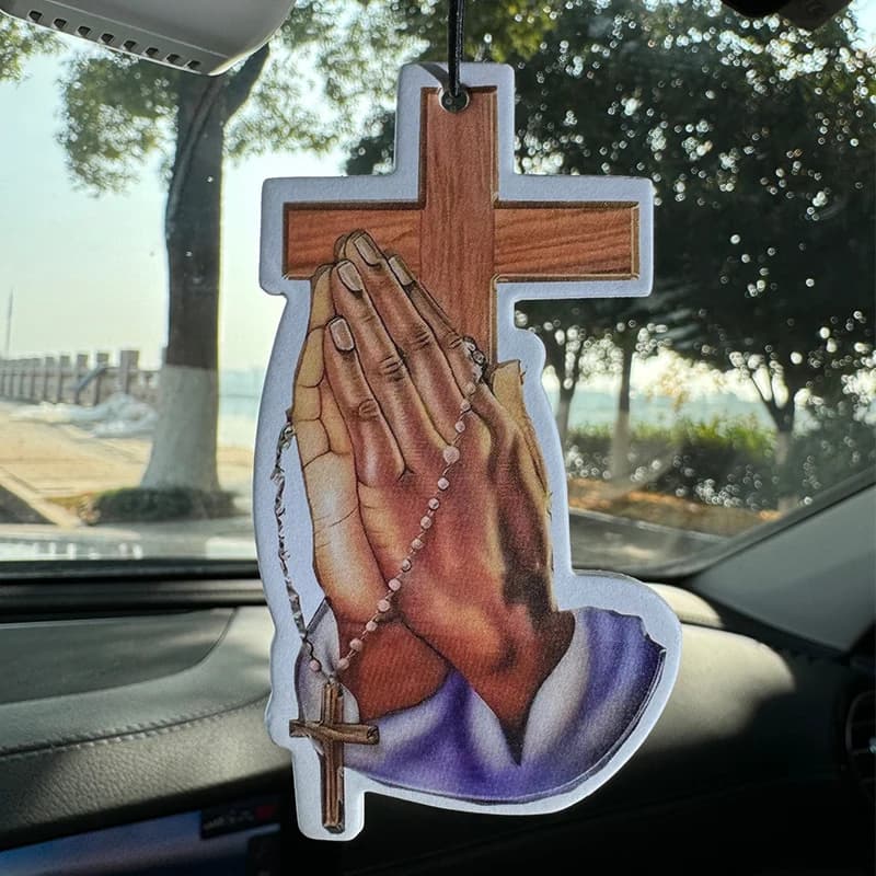 Sincere prayer, Cross Hilton (profume for hotel) Deodorant for car with natural essential oil | Hanging paper of 90 days long duration | Heat resistant and without alcohol | Safe,