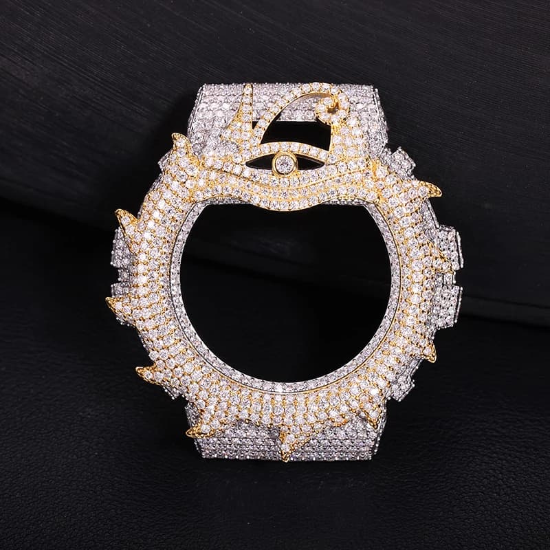 Hip Hop Moissanite Paved Bling Iced Out The Eye of Horus Watch Cases for Men Rapper Jewelry For DW6900RL-1AC Watch