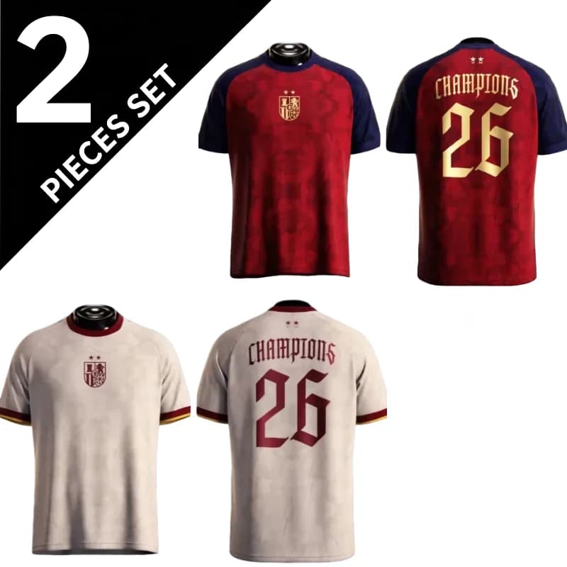 1/2 Piece 2026 Spanish Fans Football Jersey Men's Short-sleeved Sports Training T-shirt Breathable and Quick-drying Sports Tee