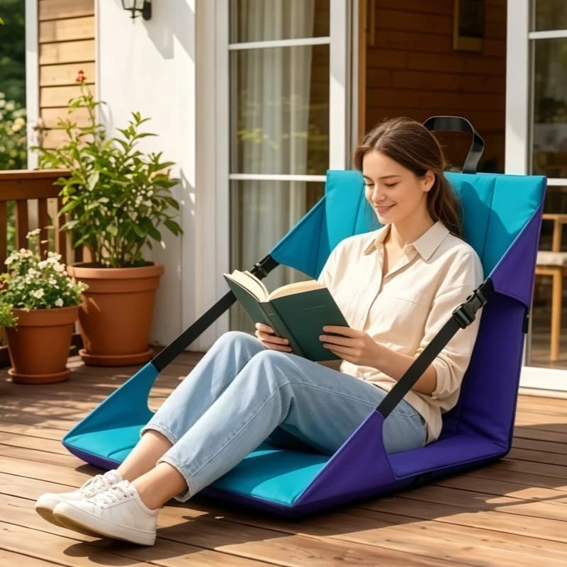 Folding Portable Stadium Bleacher Chair Padded Back Support Reclining Cushion Seat for Outdoor Sports Concert