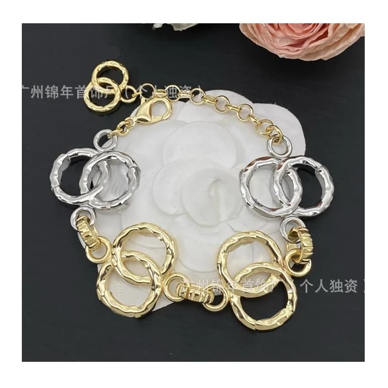 Bracciale ad Anello Bimetallico Oro e Argento, Gioiello di Lusso Leggero Bicolore, Stile Versatile ed Elegante per Ogni Occasione