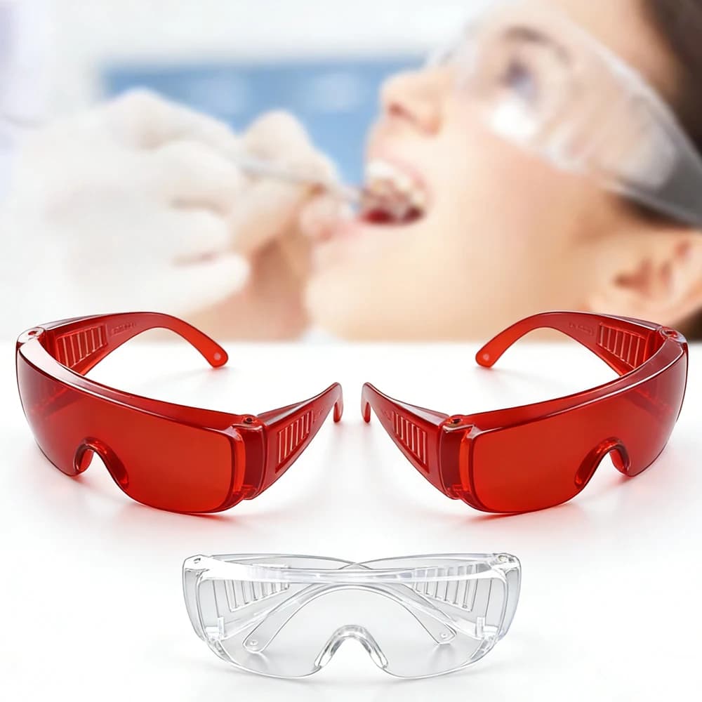 Occhiali Protettivi di Sicurezza per Sbiancamento Dentale, Protezione Oculare Antiurto per Dentisti e Pazienti