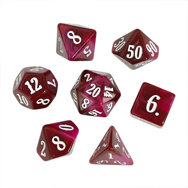 Set di Dadi in Acrilico Colorato per Giochi di Ruolo, DND, RPG, MTG, Giochi da Tavolo, Set da 7 Pezzi, Dadi per KTV, Bar e Club