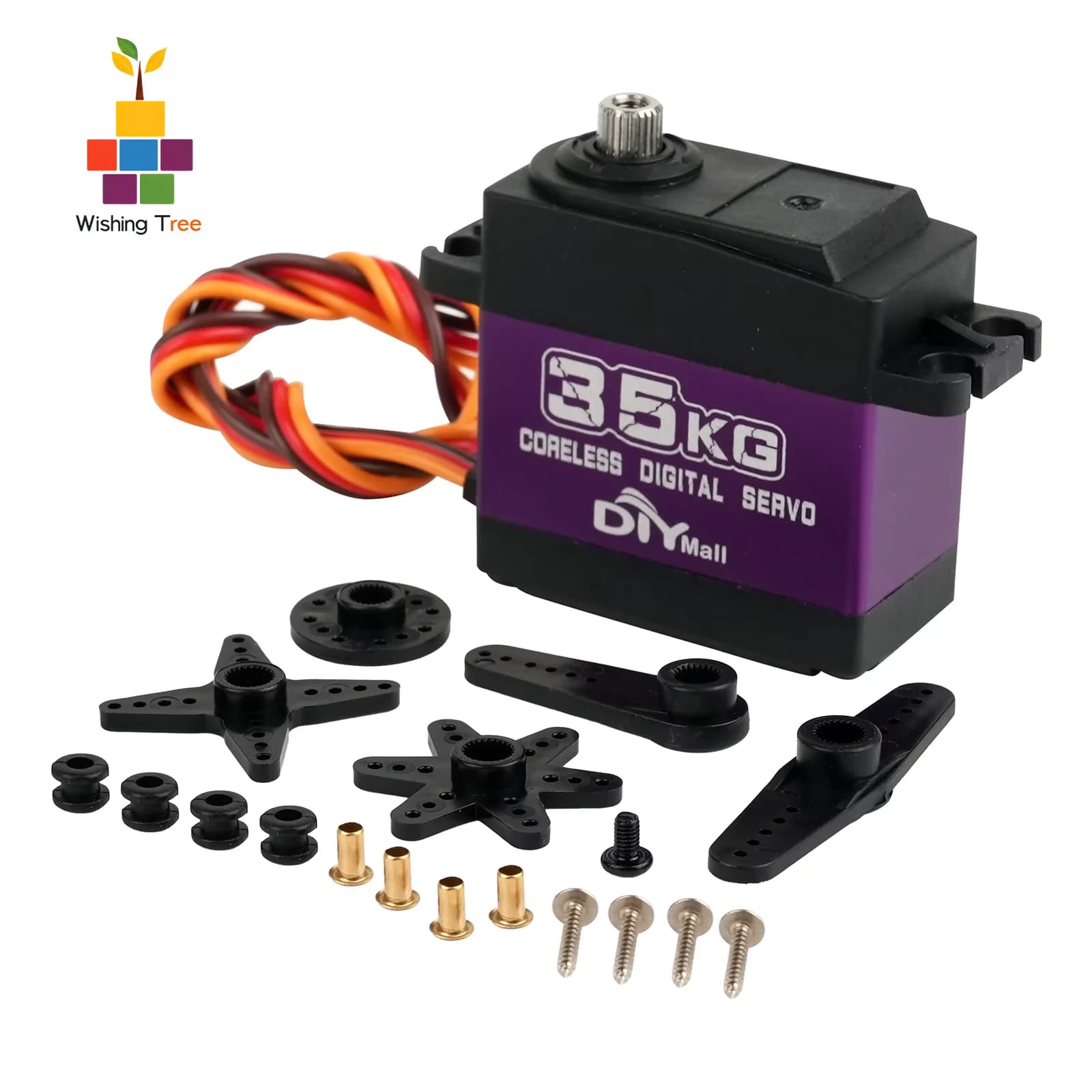 Servo Digitale ad Alta Coppia 35kg.cm con Motore Senza Nucleo e Ingranaggi in Metallo per Modelli RC di Auto, Barche ed Elicotteri
