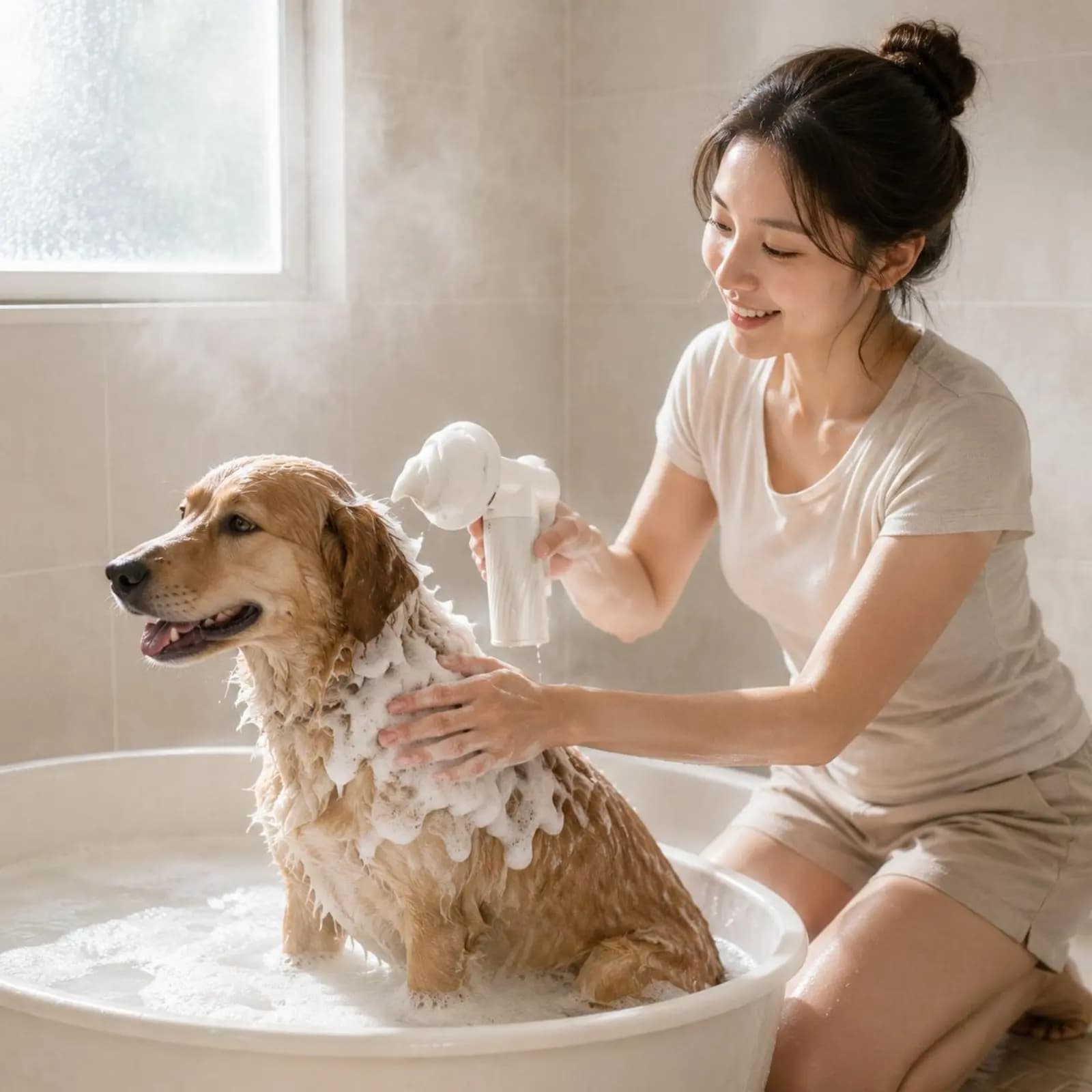 Automatic Bath Bubble Machine Massage Bubbles Electric Dog Shampoo Dispenser Automatic Foam Dispenser Auto Mixing