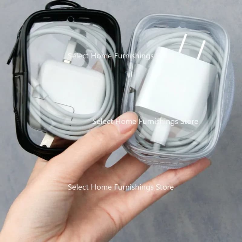 Adatto per riporre cavi dati trasparenti, caricabatterie digitale da viaggio, gestione dei cavi, protezione, borsa portatile visiva, mini custodia