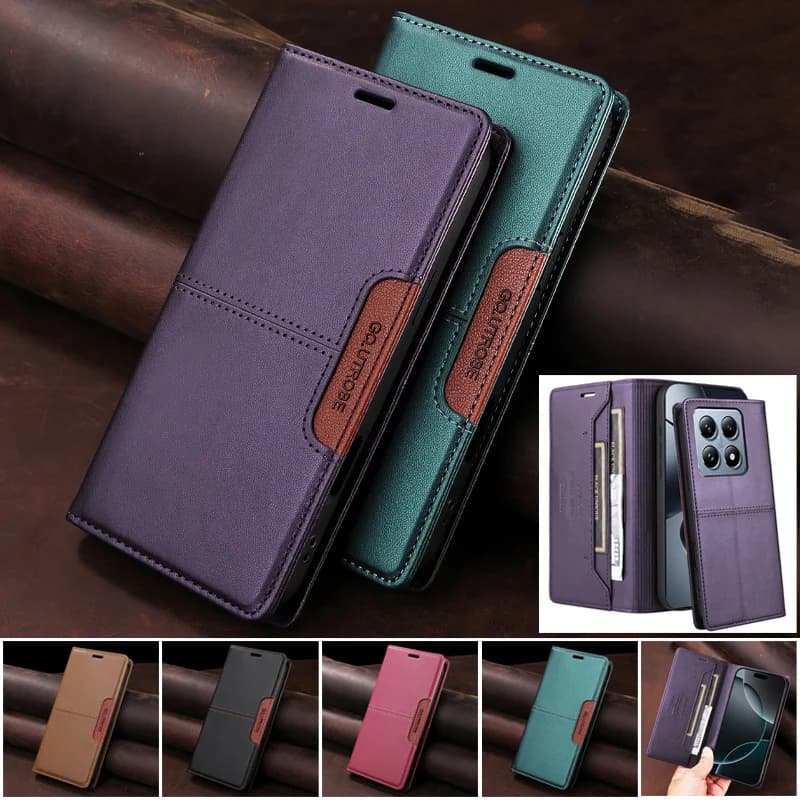 Custodia di Lusso per Xiaomi 15 Ultra 5G, Cover a Libro Magnetica con Portafoglio, Protezione RFID per Xiaomi 15 Ultra