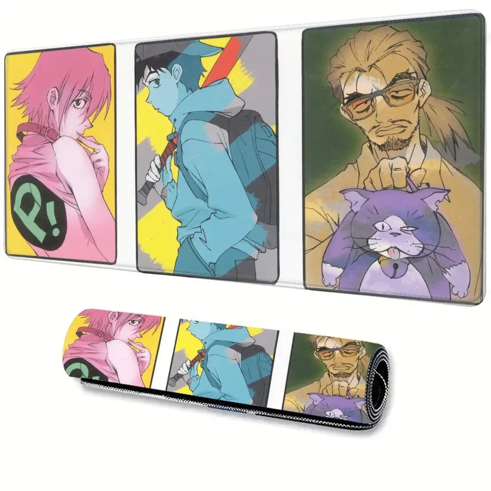 Tappetino per mouse Anime F FLCL, tappetino per mouse da gioco di grandi dimensioni, tappetino per tastiera del computer ispessito LockEdge