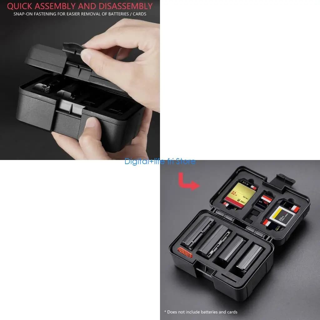 E06D Compact Camera Battery Holder Case Storage Box Secure Lock Design For Travel And Outdoor Photography Essential