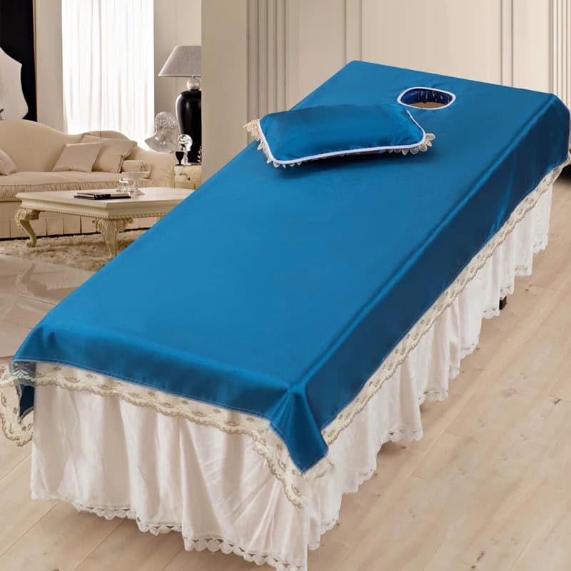 1 pz copriletto per massaggio di bellezza materasso estivo fresco ghiaccio seta spa letto per massaggio copritavolo salone di bellezza lenzuolo con foro per il viso