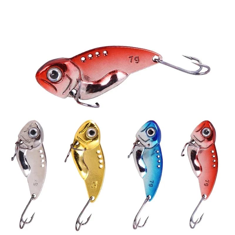 Vib Esche Da Pesca 5mm 7.8g Vibrazioni Vivide Spoonbait Richiamo Esche Da Pesca Bass Esca Dura Artificiale VIB 3d Occhi Cucchiaio Oscillazione